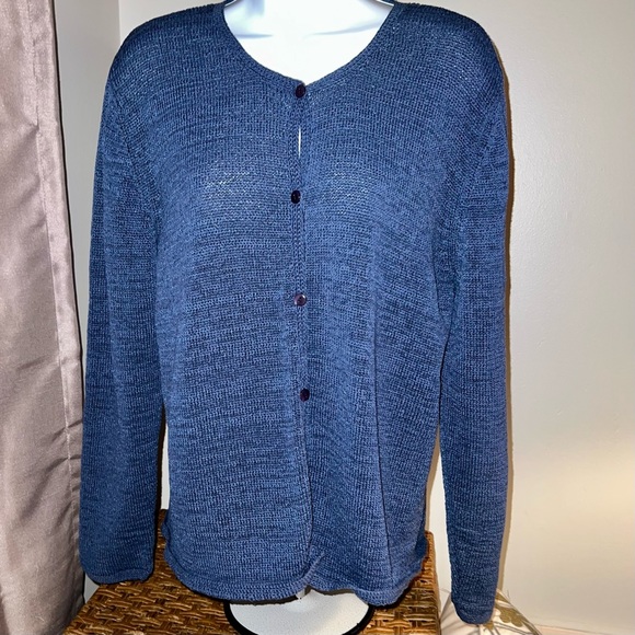 Pendleton Sweaters - Pendleton Women's XL Button Cardigan Sweater Dark Blue Cotton Blend Soft